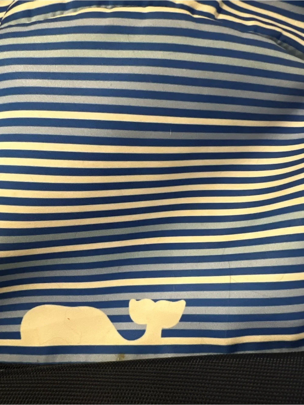 Vineyard Vines Whale Blue and White striped Backpack